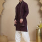 Embroidered Kurta Salwar and Dupatta Set for Men ( JOKP SP-W D 5088 Purple )