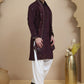 Embroidered Kurta Salwar and Dupatta Set for Men ( JOKP SP-W D 5088 Purple )
