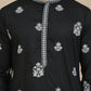 Black Embroidered Kurta Salwar & Dupatta Set, ( JOKP SP-W D 5091 Black )