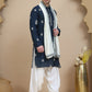 Teal Embroidered Kurta Salwar & Dupatta Set, ( JOKP SP-W D 5091 Teal )