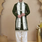 Embroidered Silk Blend Kurta Salwar and Dupatta Set for Men ( JOKP SP D 5077 Olive )