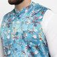 Jompers Men's Solid Cotton Kurta Pajama with Printed Waistcoat ( JOKP WC 4058 Sky-W )