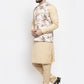 Jompers Men's Solid Cotton Kurta Pajama with Printed Waistcoat ( JOKP WC 4060 Cream-C )