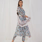 Green Floral Printed Sequinned Kurta with Trousers & Dupatta & Belt ( JOKS B-D55L 1542 Green )