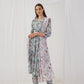 Green Floral Printed Sequinned Kurta with Trousers & Dupatta & Belt ( JOKS B-D55L 1542 Green )