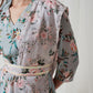 Green Floral Printed Sequinned Kurta with Trousers & Dupatta & Belt ( JOKS B-D55L 1542 Green )