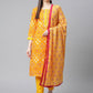 Women Yellow & Pink Ethnic Motifs Printed Pure Cotton Kurta With Trousers & Dupatta ( JOKS D27Y 1411 Yellow )
