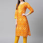 Women Yellow & Pink Ethnic Motifs Printed Pure Cotton Kurta With Trousers & Dupatta ( JOKS D27Y 1411 Yellow )
