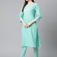 Women Green Floral Printed Regular Pure Cotton Kurta with Trousers & With Dupatta ( JOKS D28W 1412 Green )