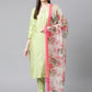 Women Green Embroidered Regular Kurta with Trousers & With Dupatta ( JOKS D30 1361 Green )
