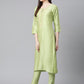 Women Green Embroidered Regular Kurta with Trousers & With Dupatta ( JOKS D30 1361 Green )