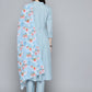 Women Embroidered Thread Work Kurta & Trousers With Dupatta