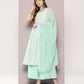 Printed flared kurta pallazos dupatta set