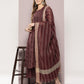 Jacquard flared kurta pallazos dupatta set