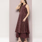 Jacquard flared kurta pallazos dupatta set