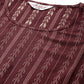 Jacquard flared kurta pallazos dupatta set