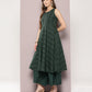 Jacquard flared kurta pallazos dupatta set