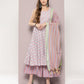 Printed flared kurta pallazos dupatta set