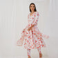 White Floral Printed Mirror Work Linen Kurta with Trousers & Dupatta ( JOKS D57W 1545 White )