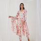 White Floral Printed Mirror Work Linen Kurta with Trousers & Dupatta ( JOKS D57W 1545 White )