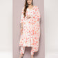 Mirror work detailing, linen printed flared kurta with trousers and dupatta