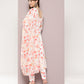 Mirror work detailing, linen printed flared kurta with trousers and dupatta