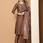 Embroidered Kurta,Printed Dupatta and Trouser Set
