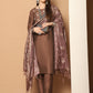 Embroidered Kurta,Printed Dupatta and Trouser Set