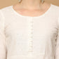 White Sequinned Kurta with Trousers & With Dupatta ( JOKS D60B 1453 White )