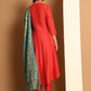 Embroidered Kurta,Printed Dupatta and Trouser Set