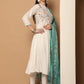 Embroidered Kurta,Printed Dupatta and Trouser Set