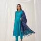 Floral Embroidered Kurta with Trousers & With Dupatta