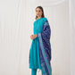 Floral Embroidered Kurta with Trousers & With Dupatta