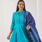 Floral Embroidered Kurta with Trousers & With Dupatta
