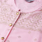 Women Pink & Gold-Toned Printed Straight Kurta