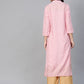 Women Pink & Gold-Toned Printed Straight Kurta