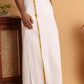 Readymade Dhoti with Golden Zari Border ( JOLD 010White )