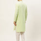 Jompers Men's Green Embroidered Kurta Payjama Sets ( JOKP 626Green )