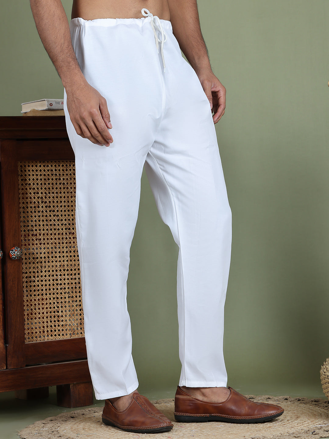 Jompers Men's Ethnic Churidar Payjama ( JOPJ 002White )