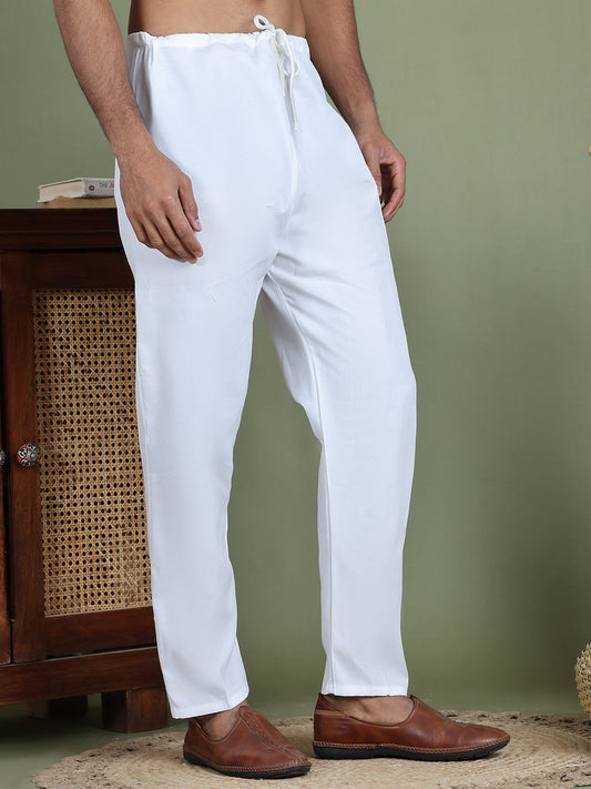 Jompers Men's Ethnic Churidar Payjama ( JOPJ 002White )