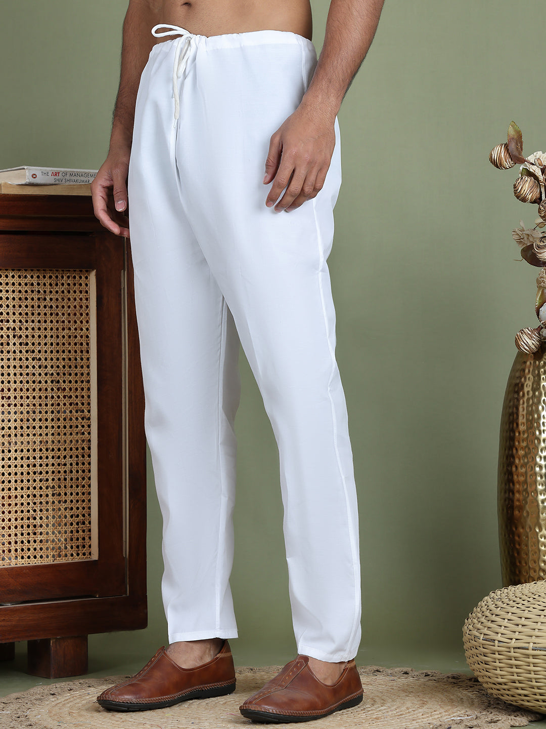 Jompers Men's Ethnic Churidar Payjama ( JOPJ 002White )