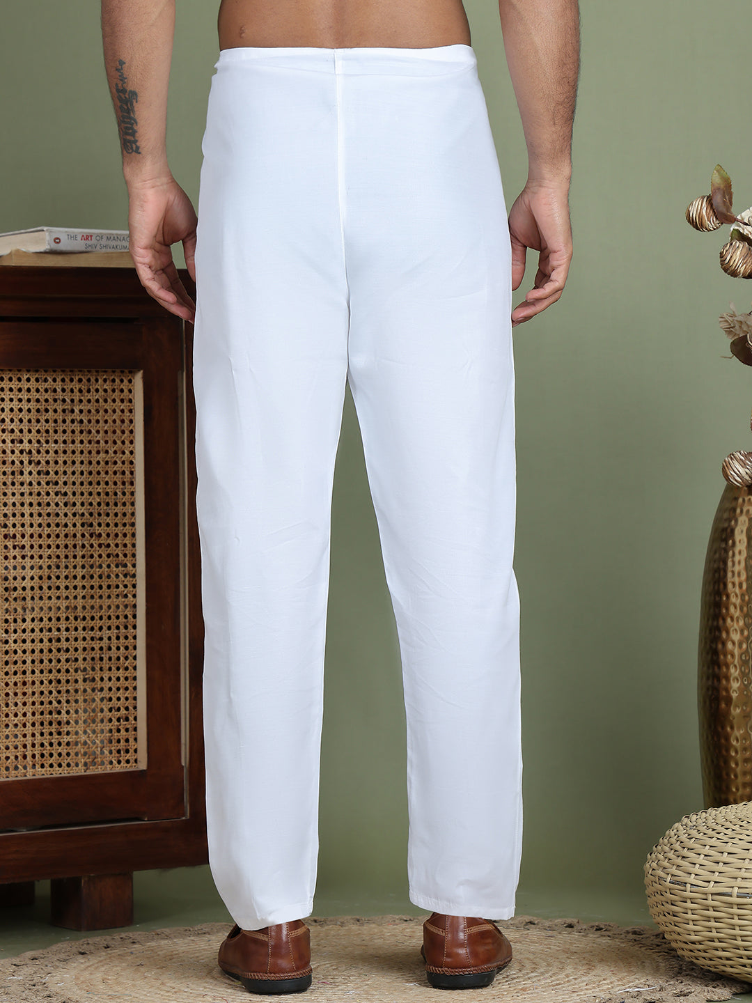 Jompers Men's Ethnic Churidar Payjama ( JOPJ 002White )