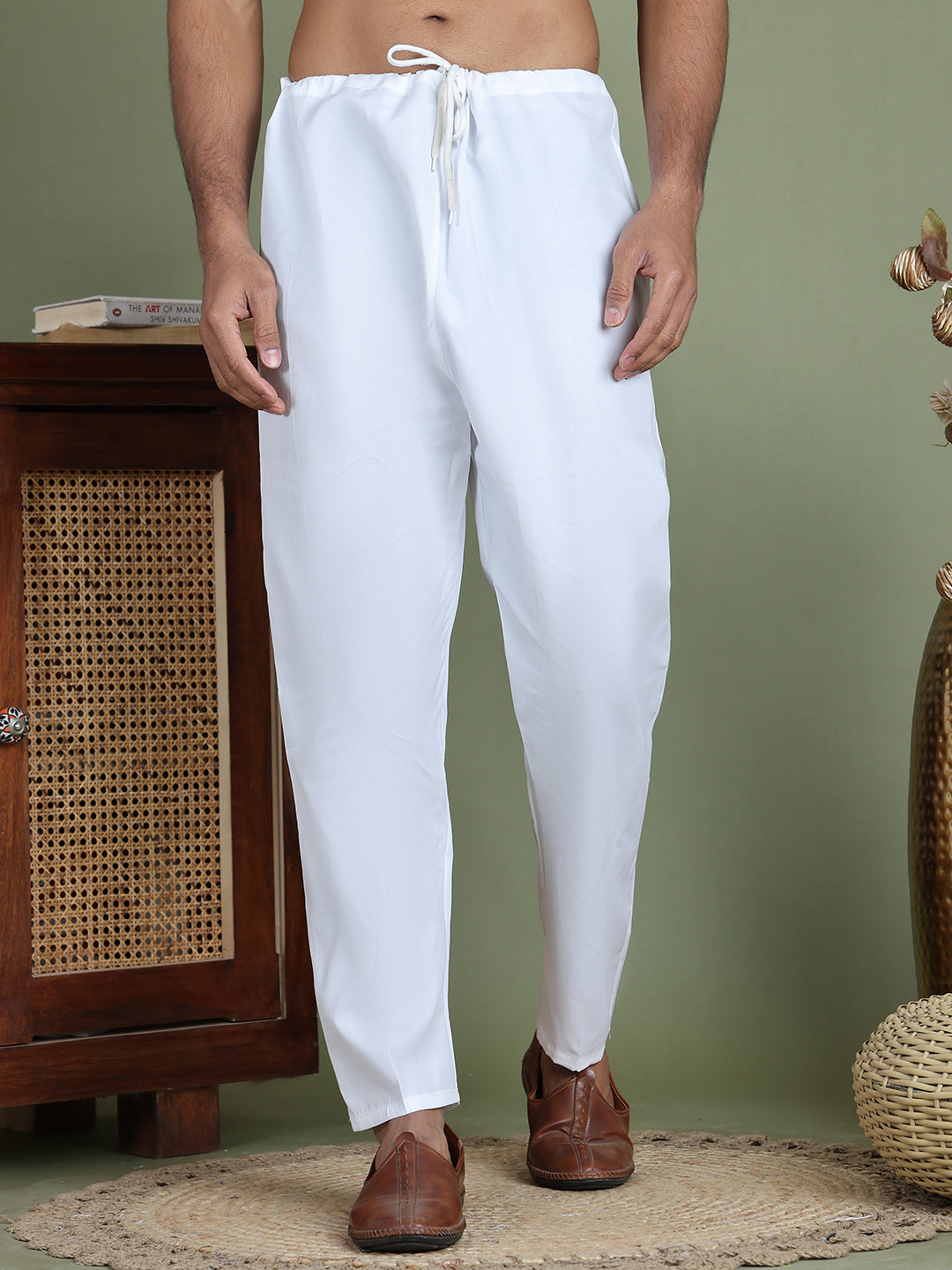 Jompers Men's Ethnic Churidar Payjama ( JOPJ 002White )