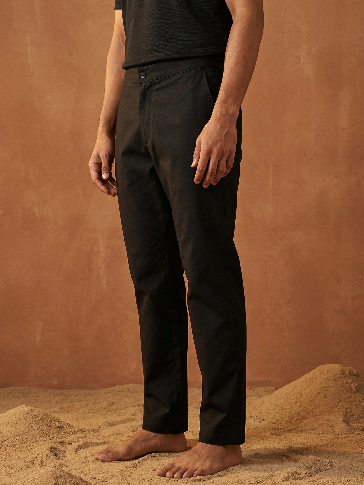 Solid Cotton Pyjama For Men ( JOPJ 005Black )