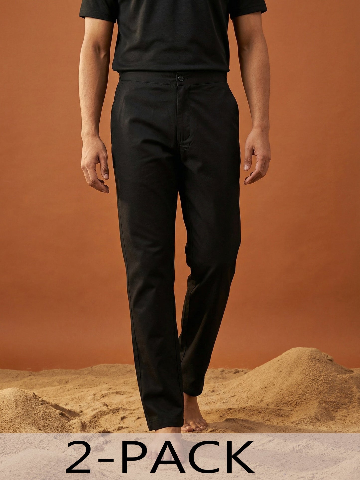 Men Pure Cotton Pyjama Pack of 2 ( JOPJ 005Black Pack-2 )
