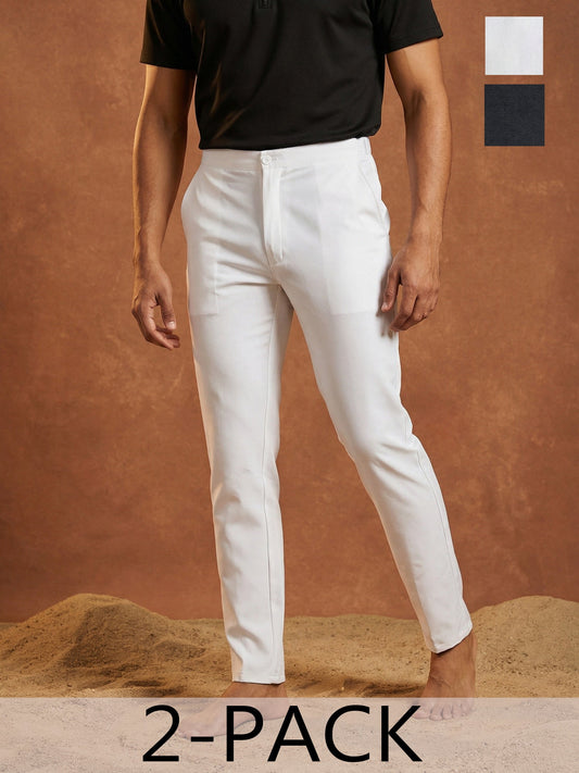 Men Pure Cotton Pyjama Pack of 2 ( JOPJ 005White-Black Pack-2 )