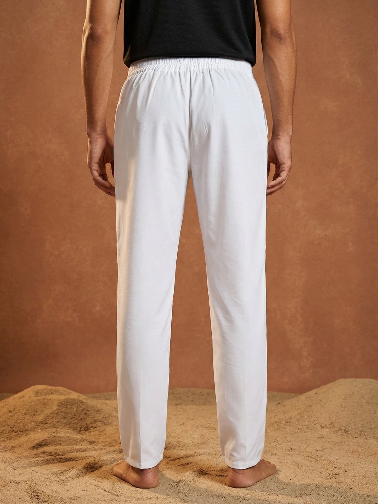 Solid Cotton Pyjama For Men ( JOPJ 005White )