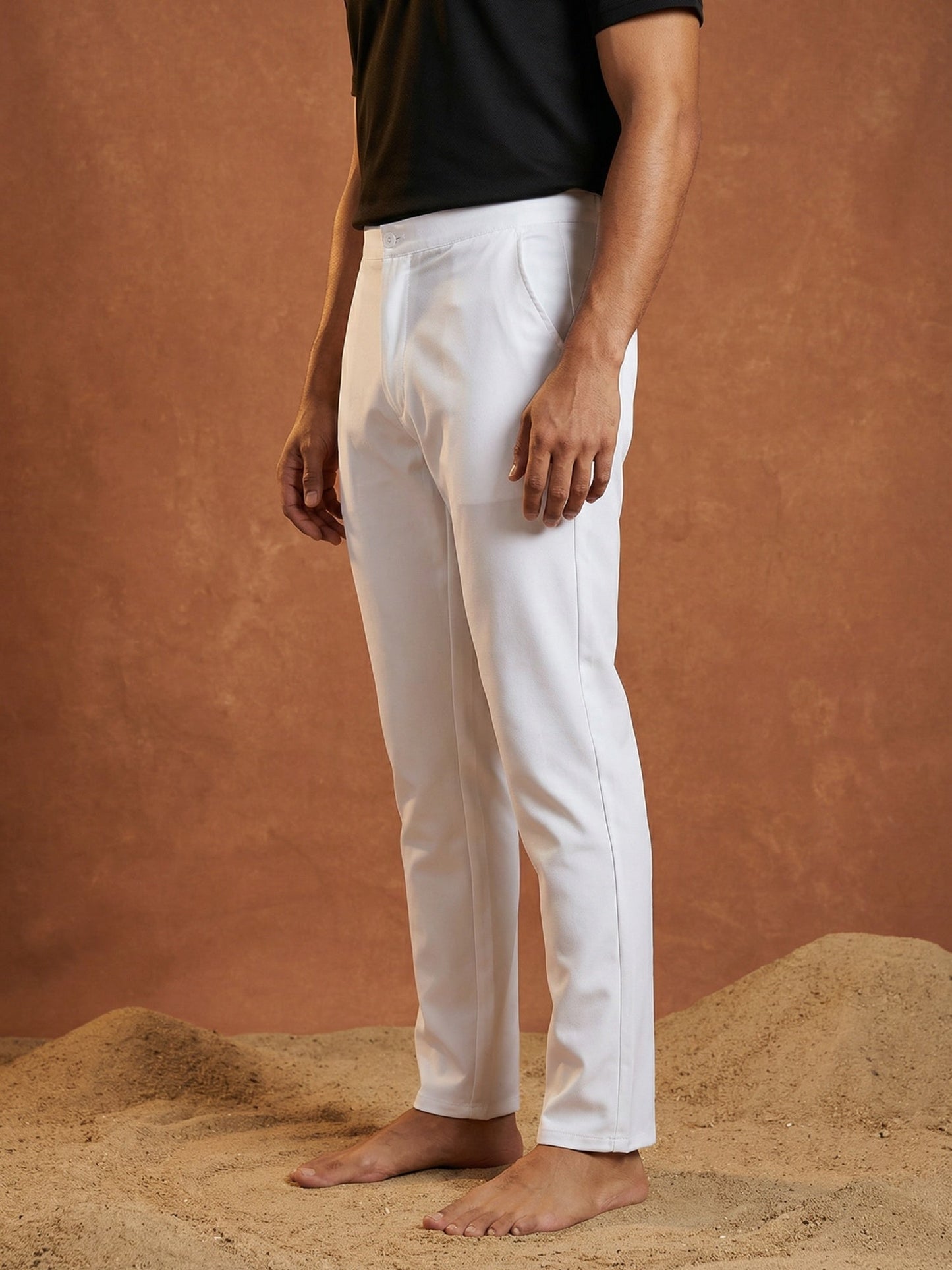 Solid Cotton Pyjama For Men ( JOPJ 005White )