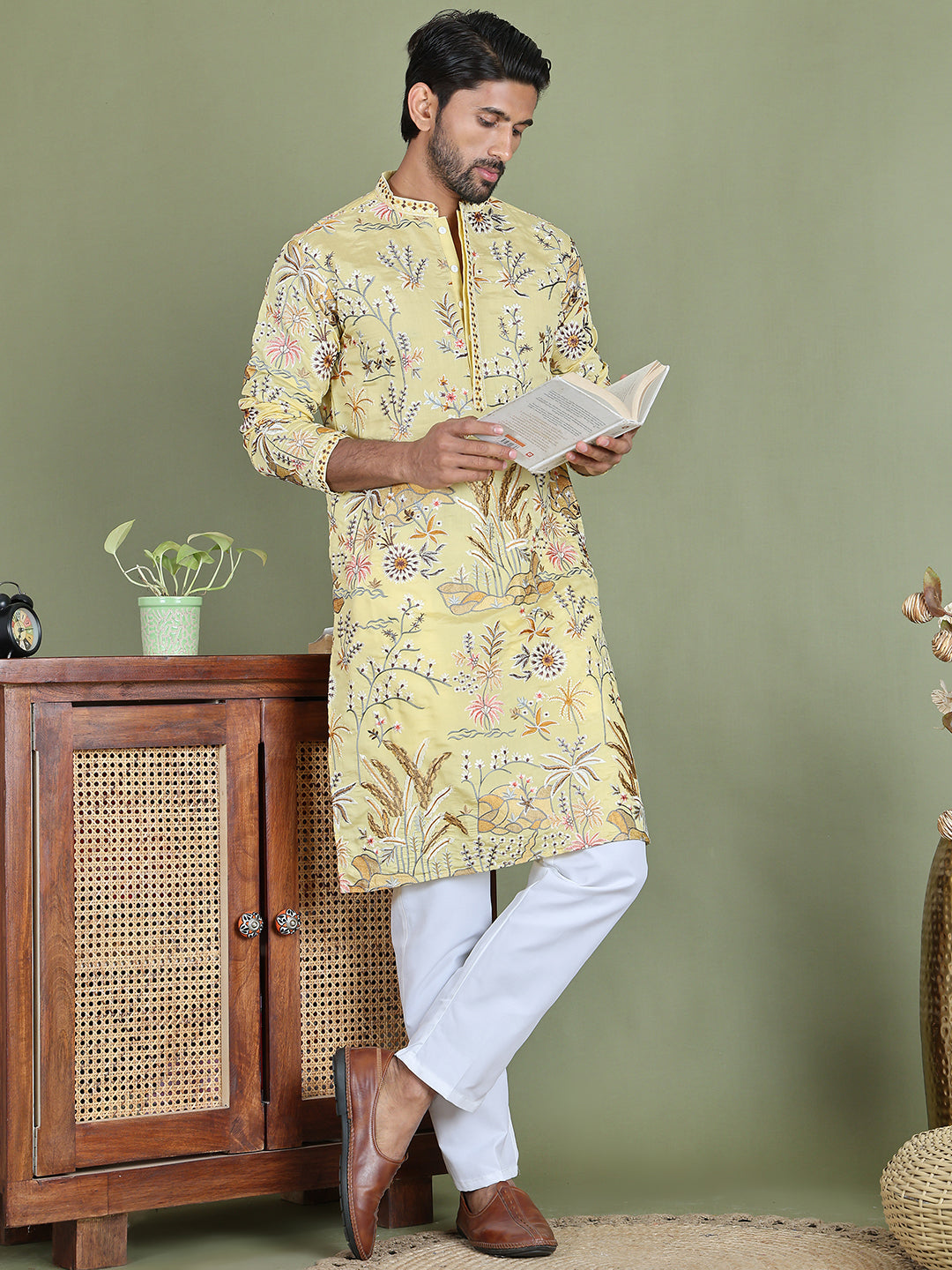 Men White Solid Pant Look Pyjama ( JOPJ 005White )