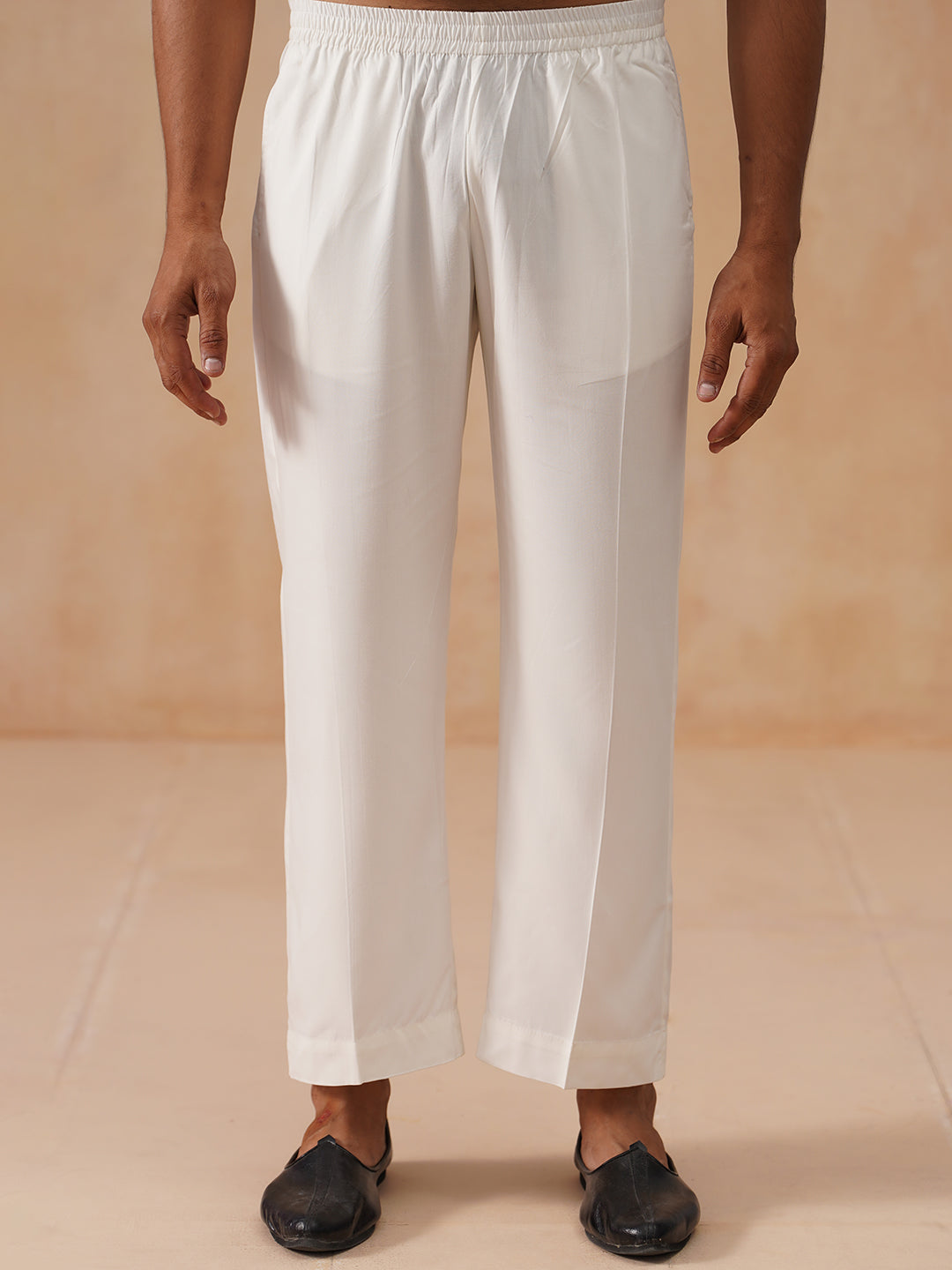 Solid Cotton Pyjama For Men ( JOPJ 011 White )